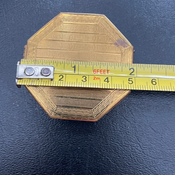 Vintage 1920/30s Gold Compact w Mirror & rouge. Richard Hudnut. MOIRET Paris. - Picture 6 of 7